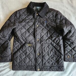 Polo Ralph Lauren Jacket Boys Large 14/16 Quilted Barn Coat Corduroy Collar EXC
